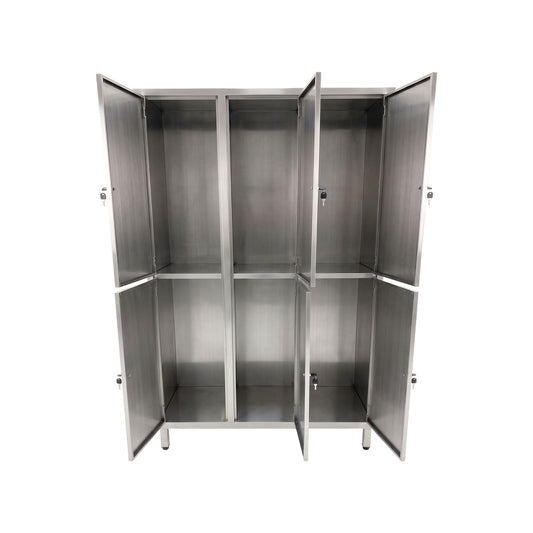Armário Vestiário em Aço Inox com 6 Portas