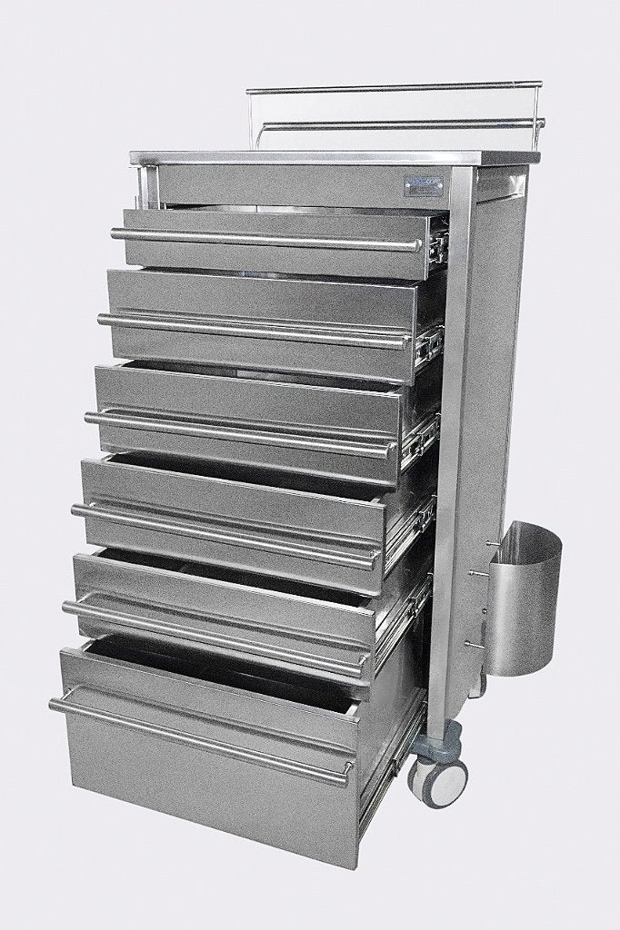 Gaveteiro Móvel em Aço Inox 304 com Corrediças Telescópicas