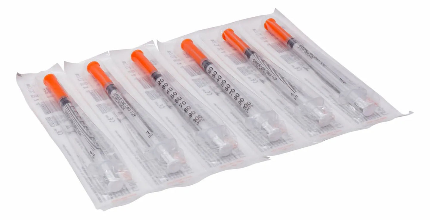 Seringa para Insulina Uniqmed 1mL – Agulha 5mm x 0,23mm - Caixa com 100 unidades