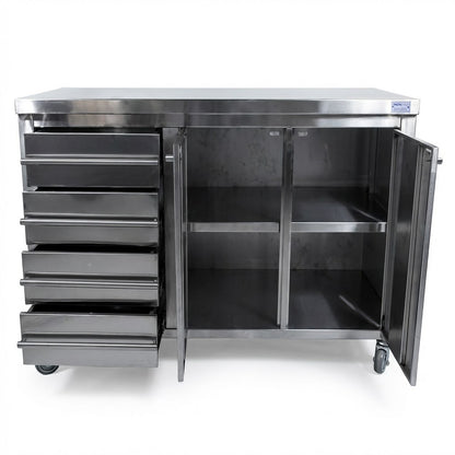 Bancada com Gaveteiro e Armário em Aço Inox 304