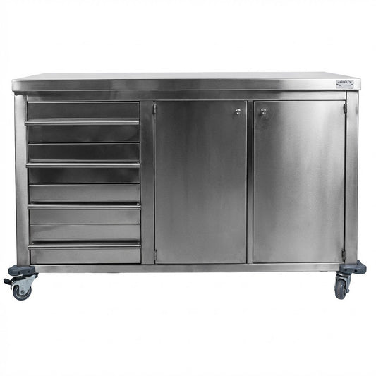 Bancada com Gaveteiro e Armário em Aço Inox 304