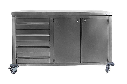 Bancada com Gaveteiro e Armário em Aço Inox 304