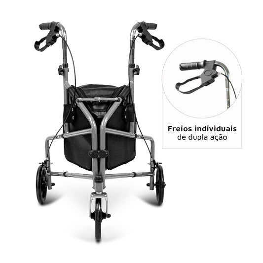 Andador Dobrável 3 Rodas - D11 Dellamed