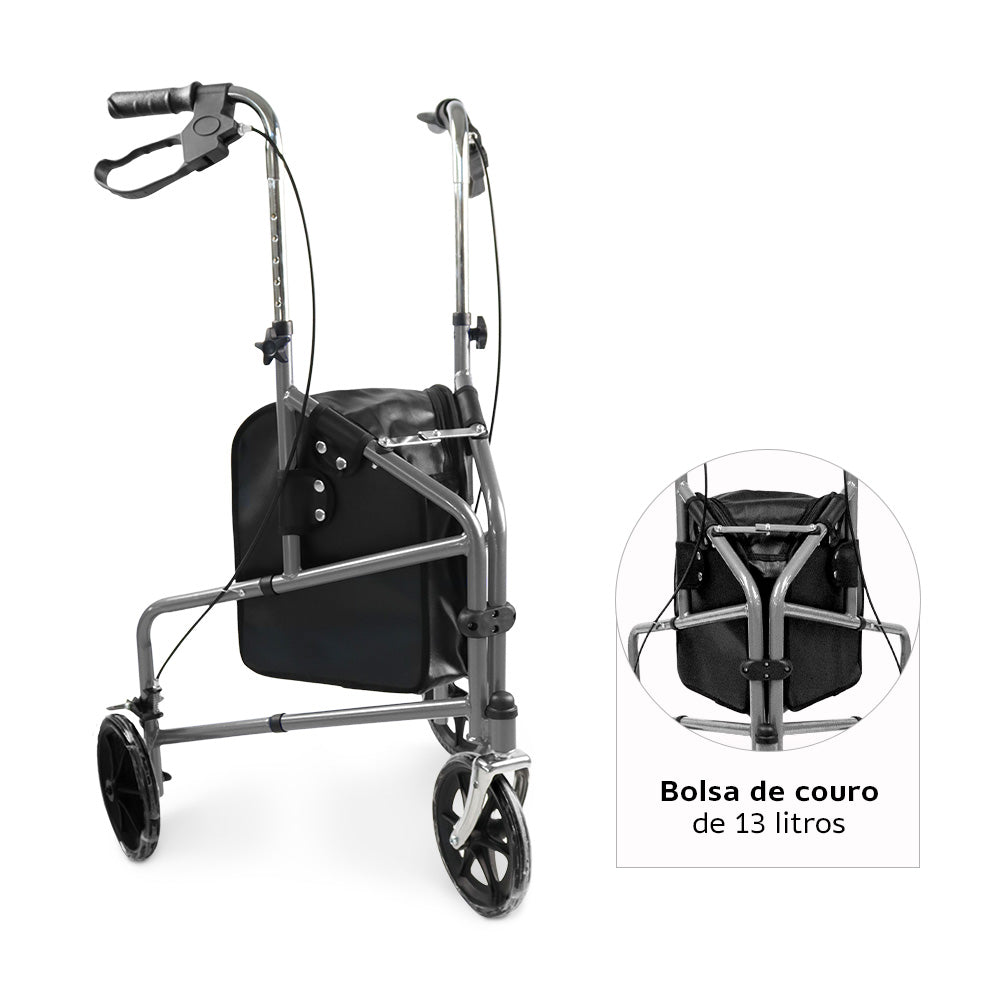 Andador Dobrável 3 Rodas - D11 Dellamed