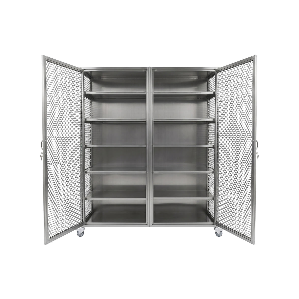 Armário Tela em Aço Inox 304 com 5 Prateleiras