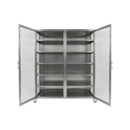Armário Tela em Aço Inox 304 com 5 Prateleiras