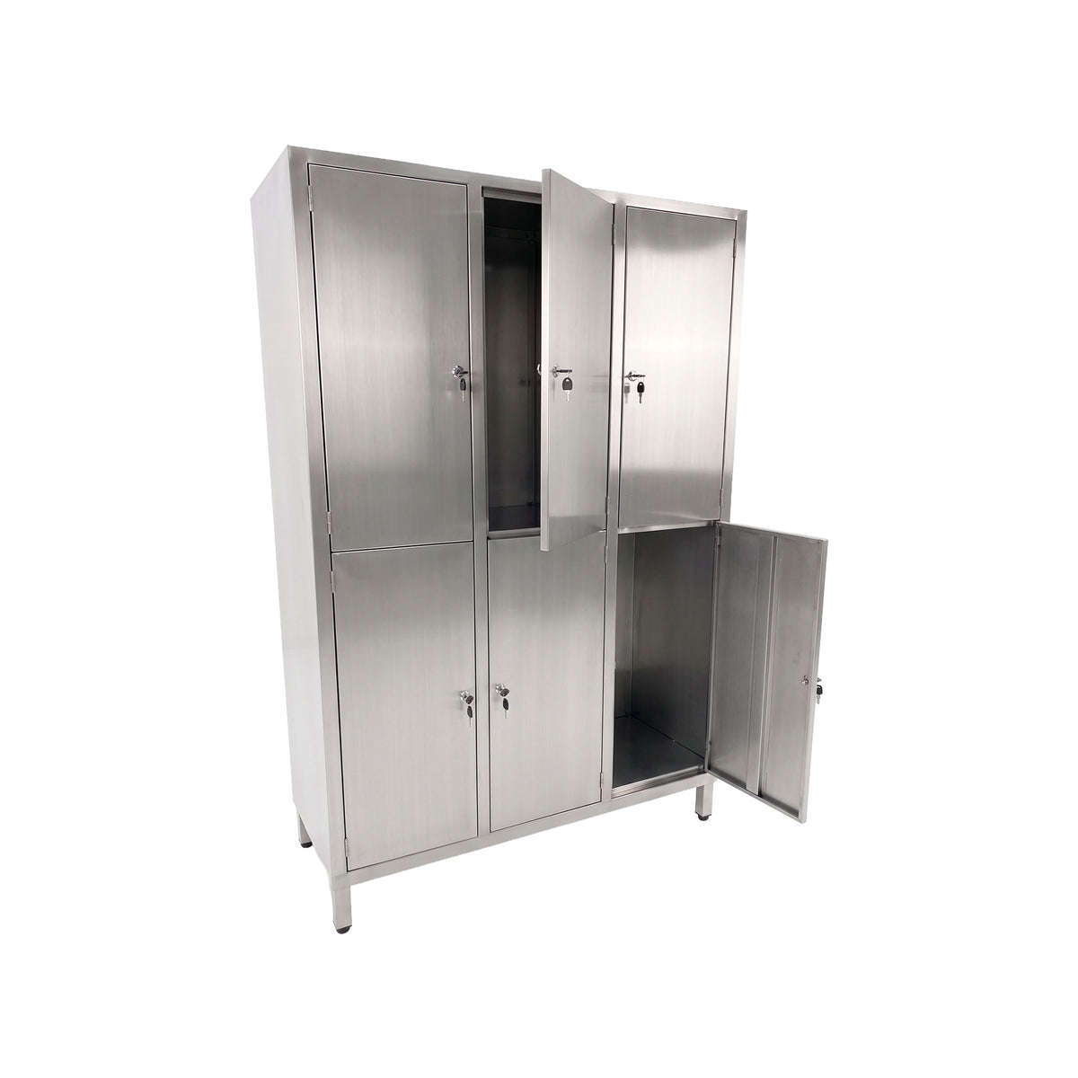 Armário Vestiário em Aço Inox com 6 Portas