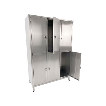 Armário Vestiário em Aço Inox com 6 Portas