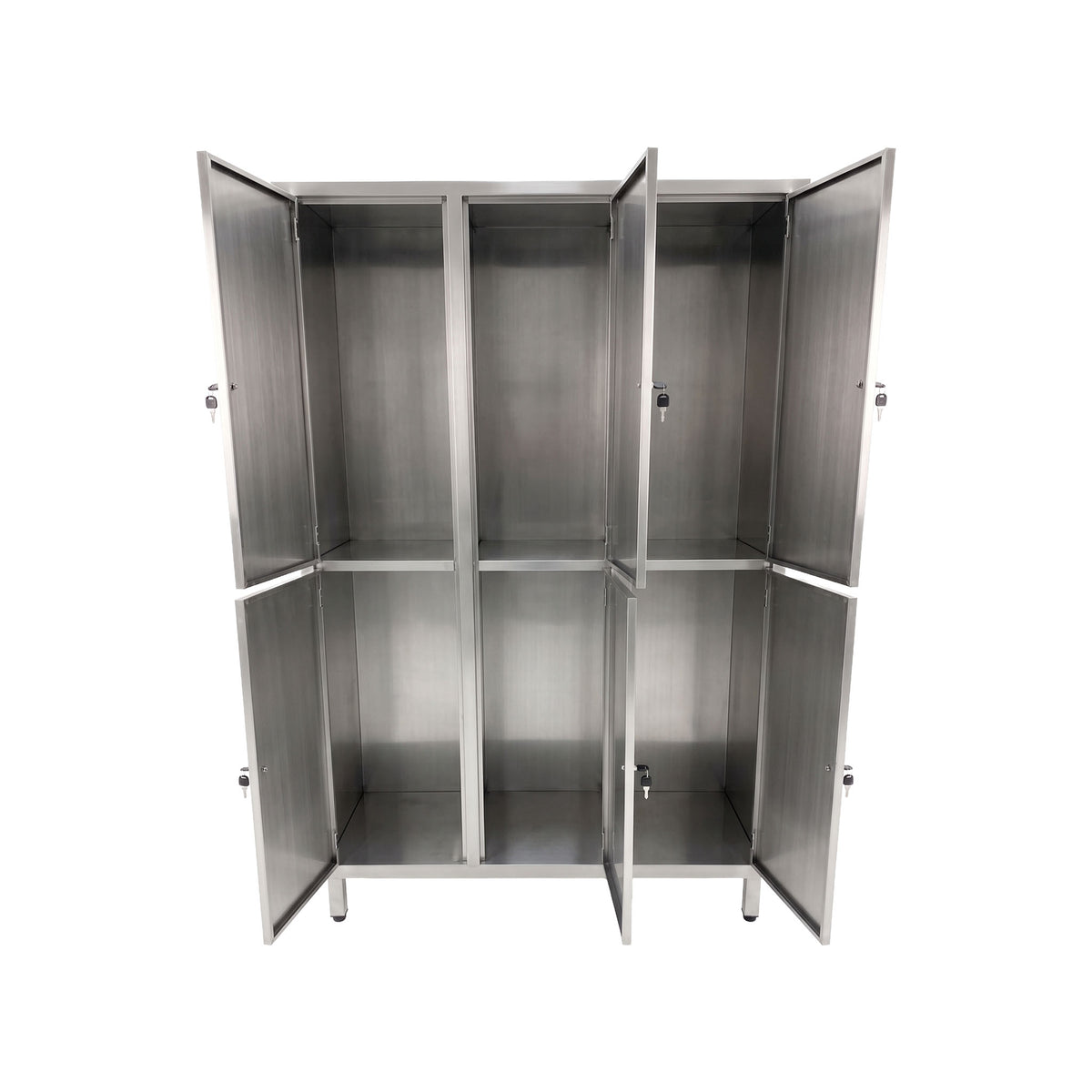 Armário Vestiário em Aço Inox com 6 Portas
