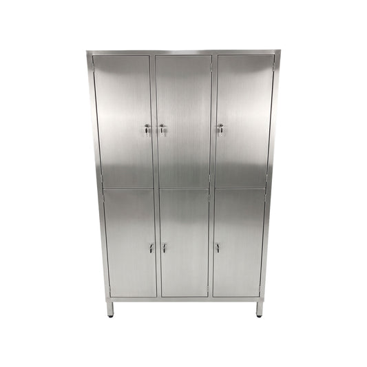 Armário Vestiário em Aço Inox com 6 Portas