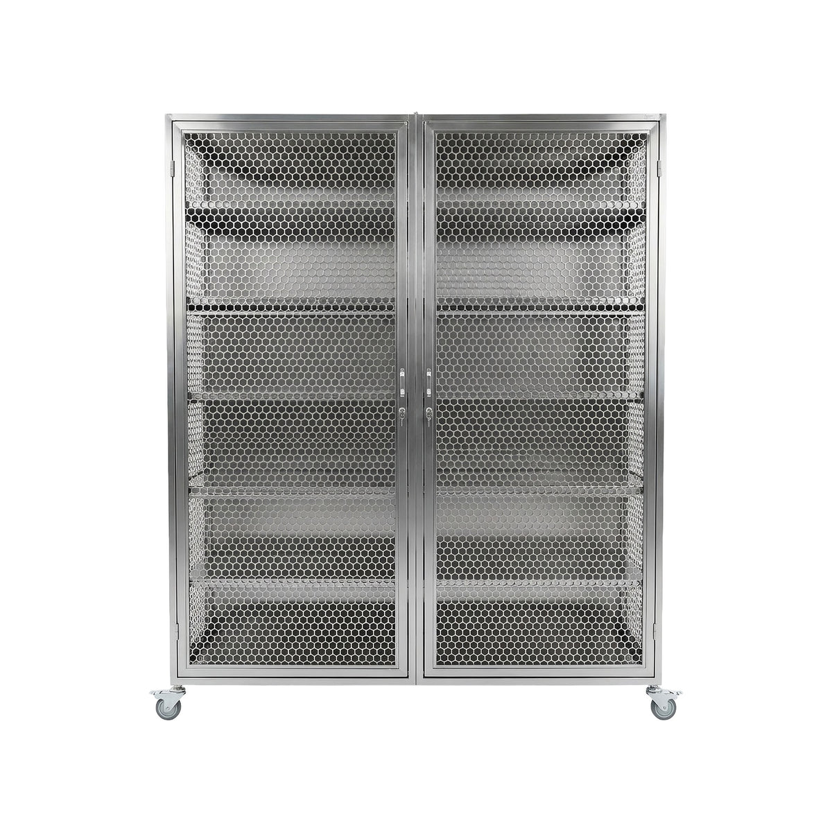 Armário Tela em Aço Inox 304 com 5 Prateleiras