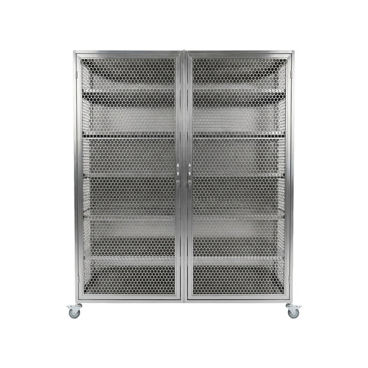 Armário Tela em Aço Inox 304 com 5 Prateleiras