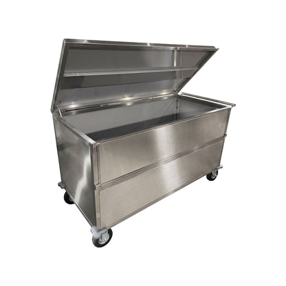 Carro para Transporte em Aço Inox com Rodas Pneumáticas