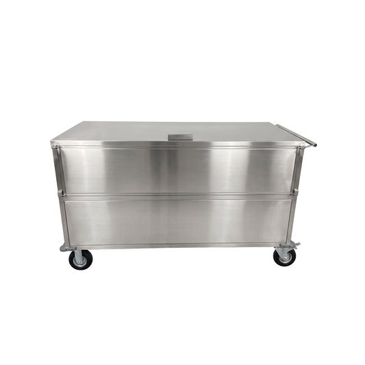 Carro para Transporte em Aço Inox com Rodas Pneumáticas