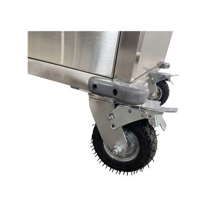 Carro para Transporte em Aço Inox com Rodas Pneumáticas