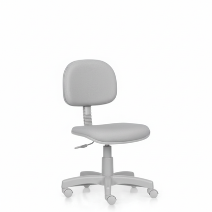 Cadeira secretária giratória com ajuste de altura para escritório e home office cinza