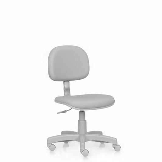 Cadeira secretária giratória com ajuste de altura para escritório e home office cinza