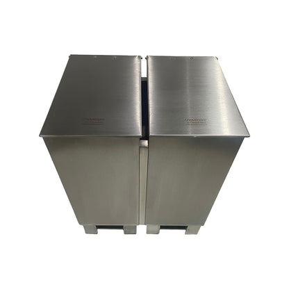 Lixeira Dupla com Pedal em Aço Inox 304