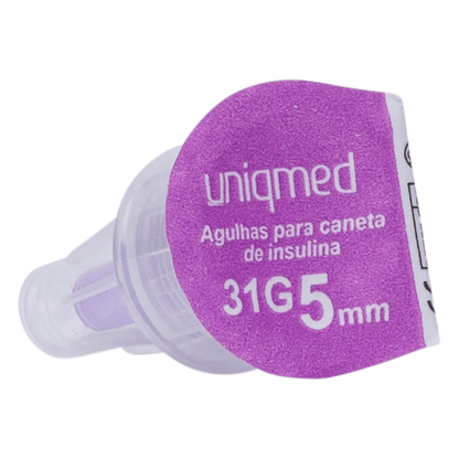 Agulha para Caneta de Insulina Uniqmed 5mm x 31G (0,25mm) - Caixa com 100 unidades