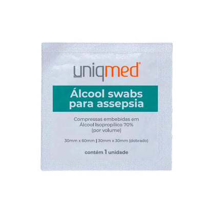 Álcool Swabs Uniqmed - Caixa com 100 unidades