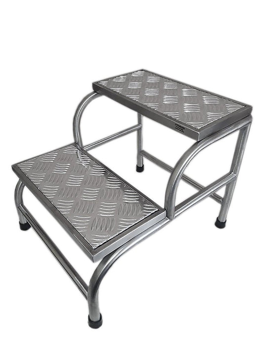 Escada Hospitalar 2 Degraus em Aço Inox