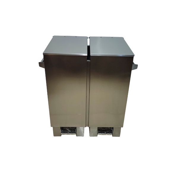 Lixeira Dupla com Pedal em Aço Inox 304