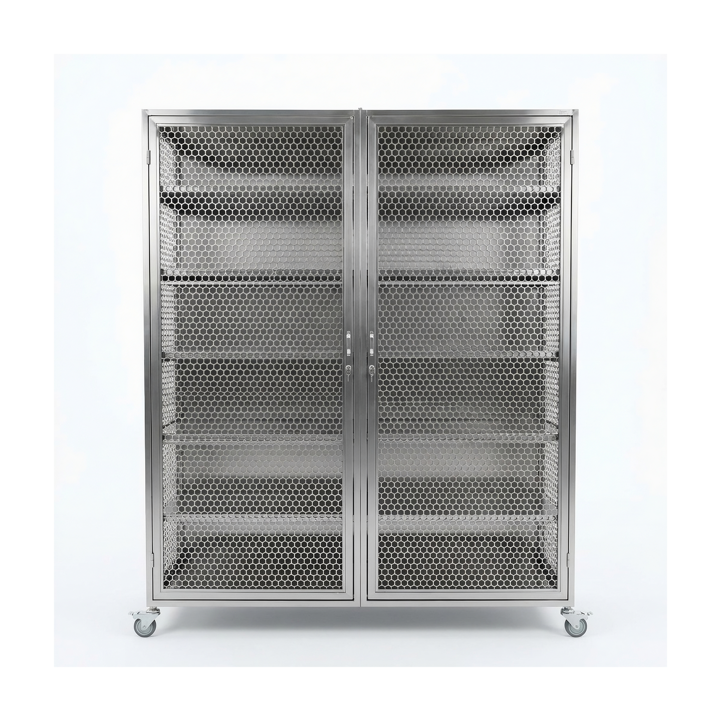 Armário Tela em Aço Inox 304 com 5 Prateleiras