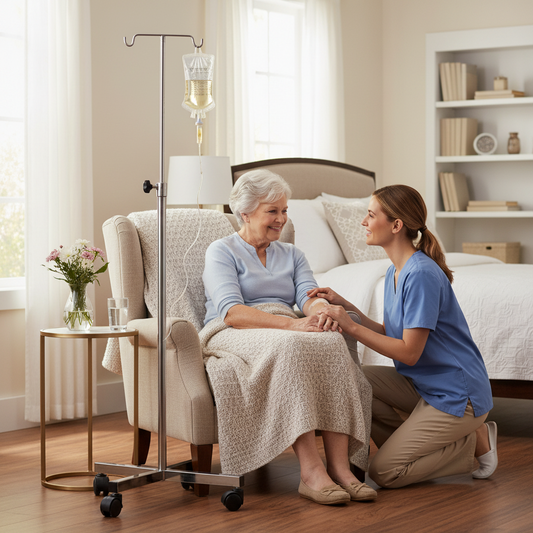 Aluguel - Suporte de Soro em Aço Inox com Altura Regulável